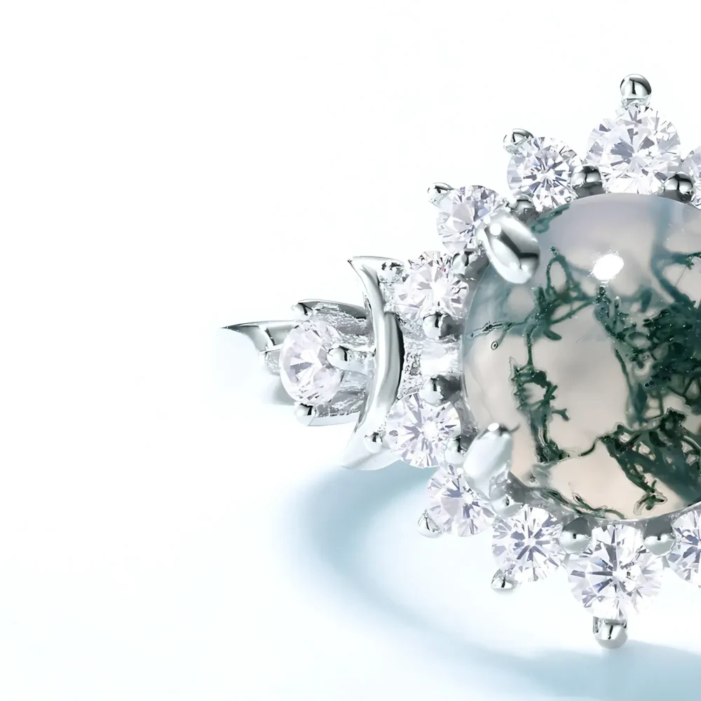 Vintage Moss Agate Ring - Image 3