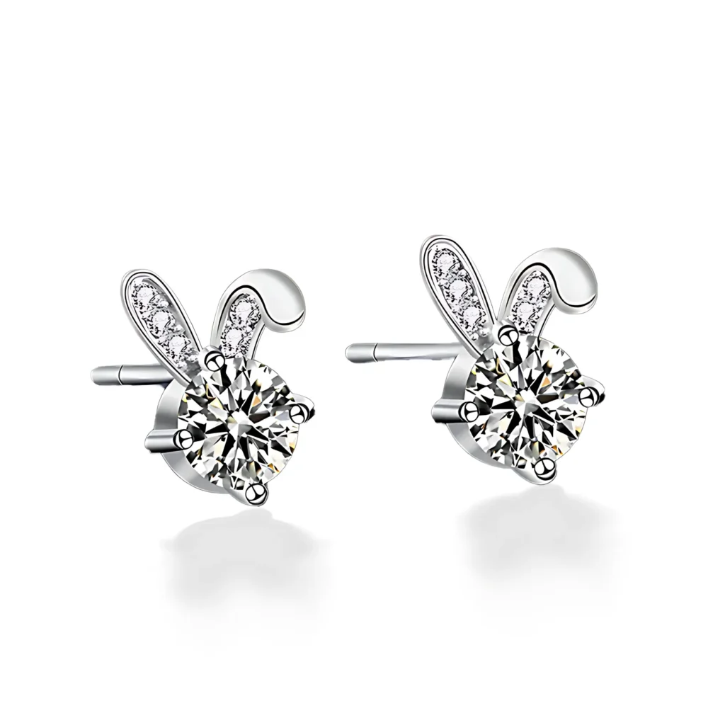 Rabbit Moissanite Earrings - Image 3