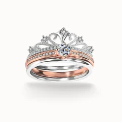 Crown Moissanite Stackable Ring