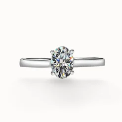1ct Oval Moissanite Solitaire Ring