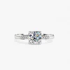1ct Round Moissanite Side Stone Ring