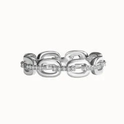Moissanite Bold Chain Sliver Ring