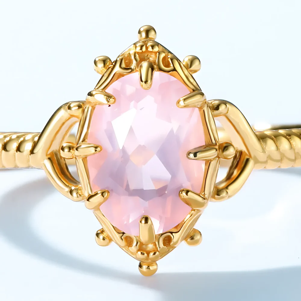 Natural Pink Crystal Fairytale Ring - Image 2