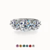 4ct Moissanite Three Stone Ring