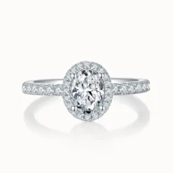 1ct|2ct Oval Moissanite Halo Ring