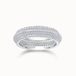 Bold Triple Row Raised Eternity Ring