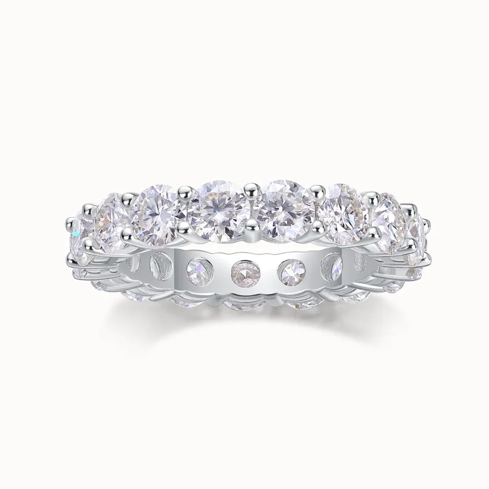 3mm Round-Cut Moissanite Eternity Ring