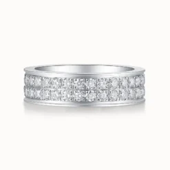 6mm 2 Row Moissanite Eternity Ring