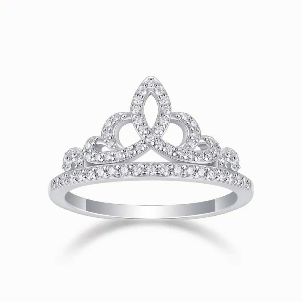 Crown Setting Moissanite Ring