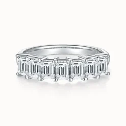 3.5mm Emerald Cut Half Eternity Ring