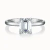 2ct Emerald-Cut Moissanite Solitaire Ring