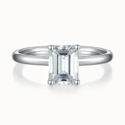 2ct Emerald-Cut Moissanite Solitaire Ring