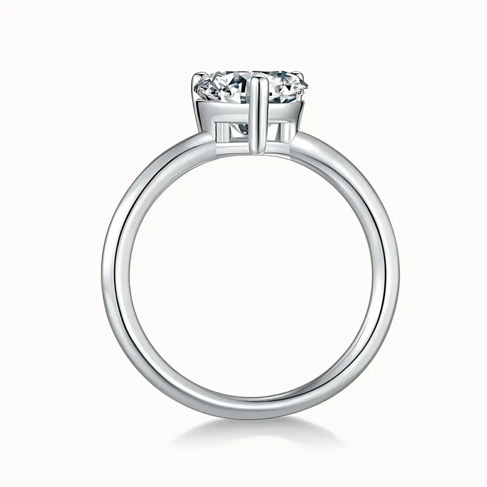 2ct Heart Moissanite Solitaire Ring - Image 5