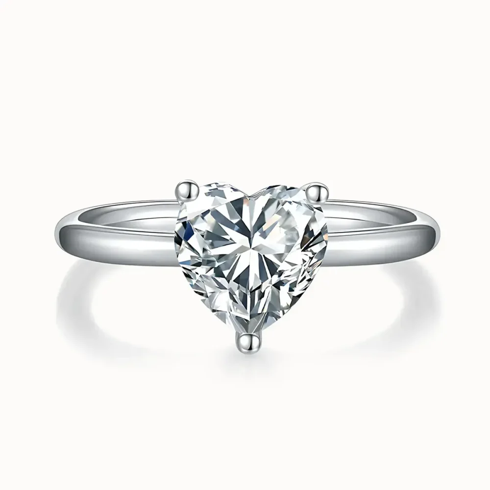2ct Heart Moissanite Solitaire Ring