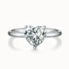 2ct Heart Moissanite Solitaire Ring