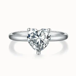 2ct Heart Moissanite Solitaire Ring