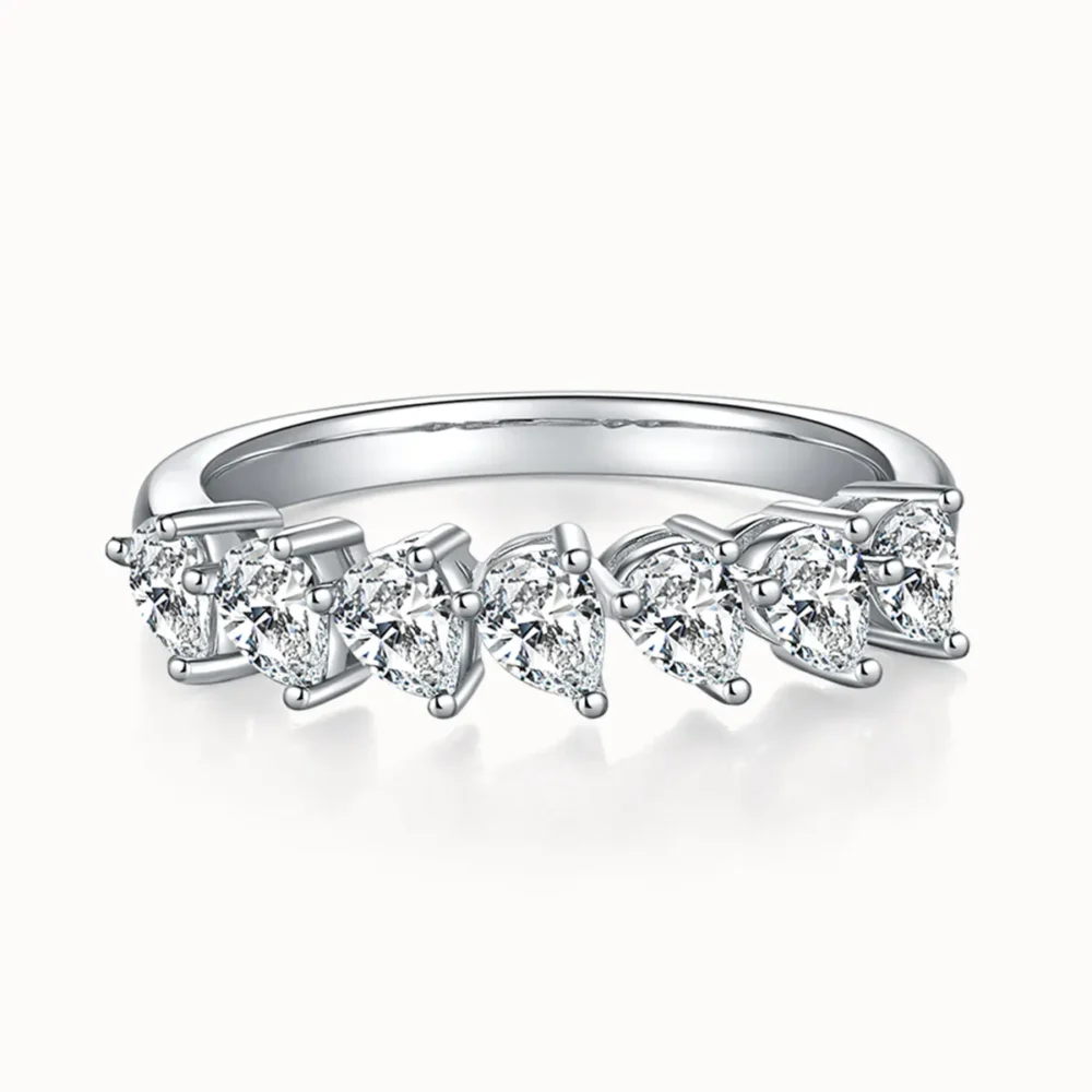 3.5mm Pear Half Eternity Ring