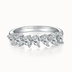 3.5mm Pear Half Eternity Ring