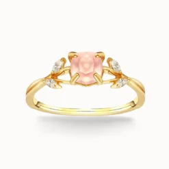 Round Pink Crystal Ring
