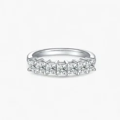 3.5mm Princess Cut Half Eternity Ring
