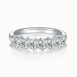 3.5mm Princess Cut Half Eternity Ring