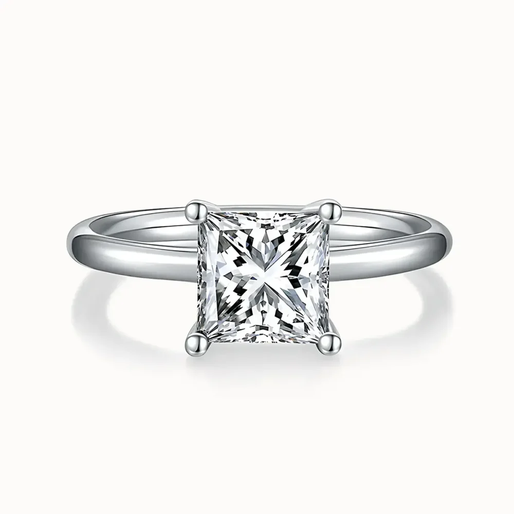 2ct Princess Cut Moissanite Solitaire Ring