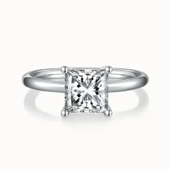 2ct Princess Cut Moissanite Solitaire Ring