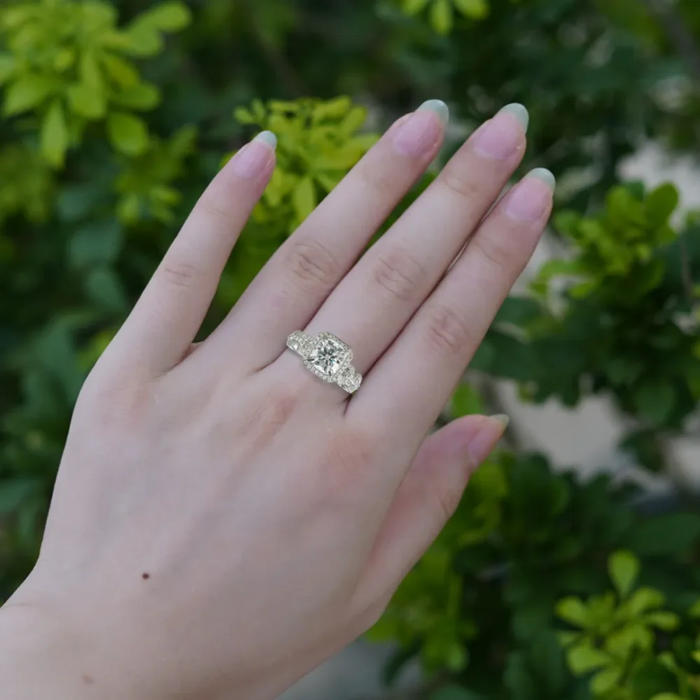 3ct Princess Cut Moissanite Bold Ring - Image 4