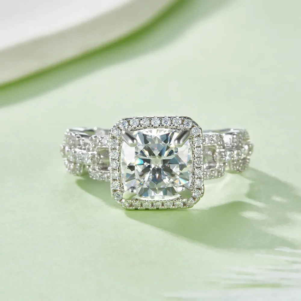 3ct Princess Cut Moissanite Bold Ring - Image 2