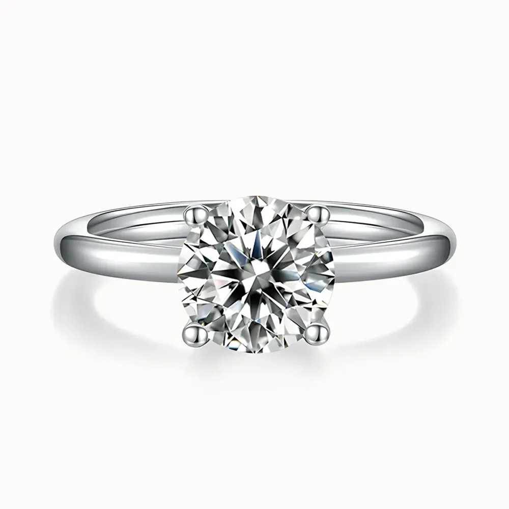 2ct Round Cut Moissanite Solitaire Ring