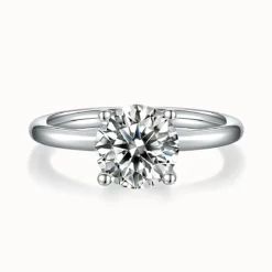 2ct Round Cut Moissanite Solitaire Ring