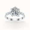 2ct Round Side Stone Ring
