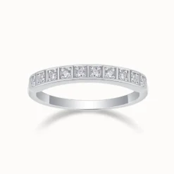 Moissanite Square-Set Eternity Ring
