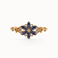 Tanzanite Flower Vintage Silver Ring