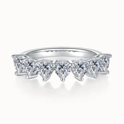 Trilliant Cut Half Eternity Ring