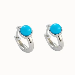 Round Turquoise Hoops