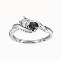 Twist Two Tone Moissanite Ring