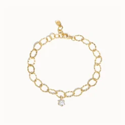 Moissanite Gold Chain Bracelet