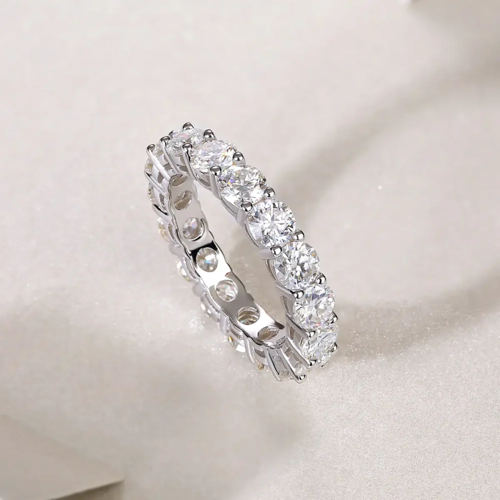 3mm Round-Cut Moissanite Eternity Ring - Image 3