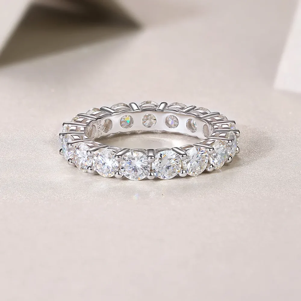 3mm Round-Cut Moissanite Eternity Ring - Image 5