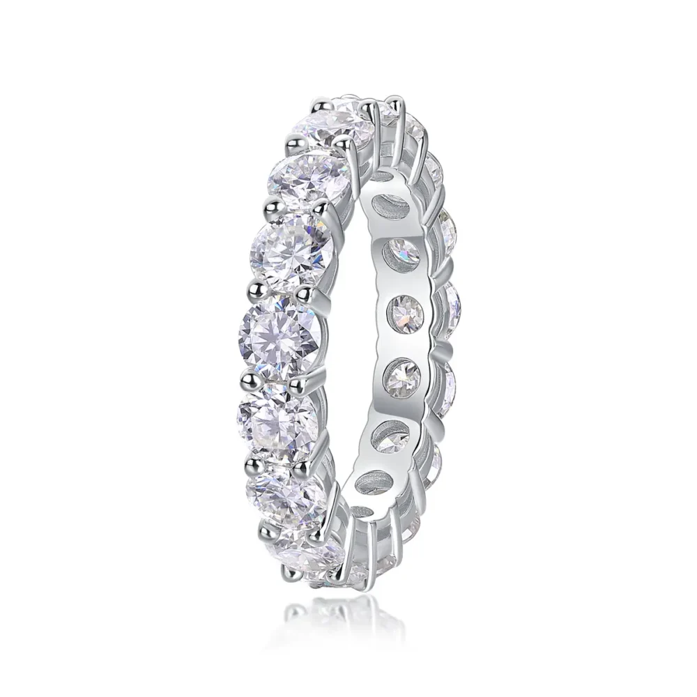3mm Round-Cut Moissanite Eternity Ring - Image 6