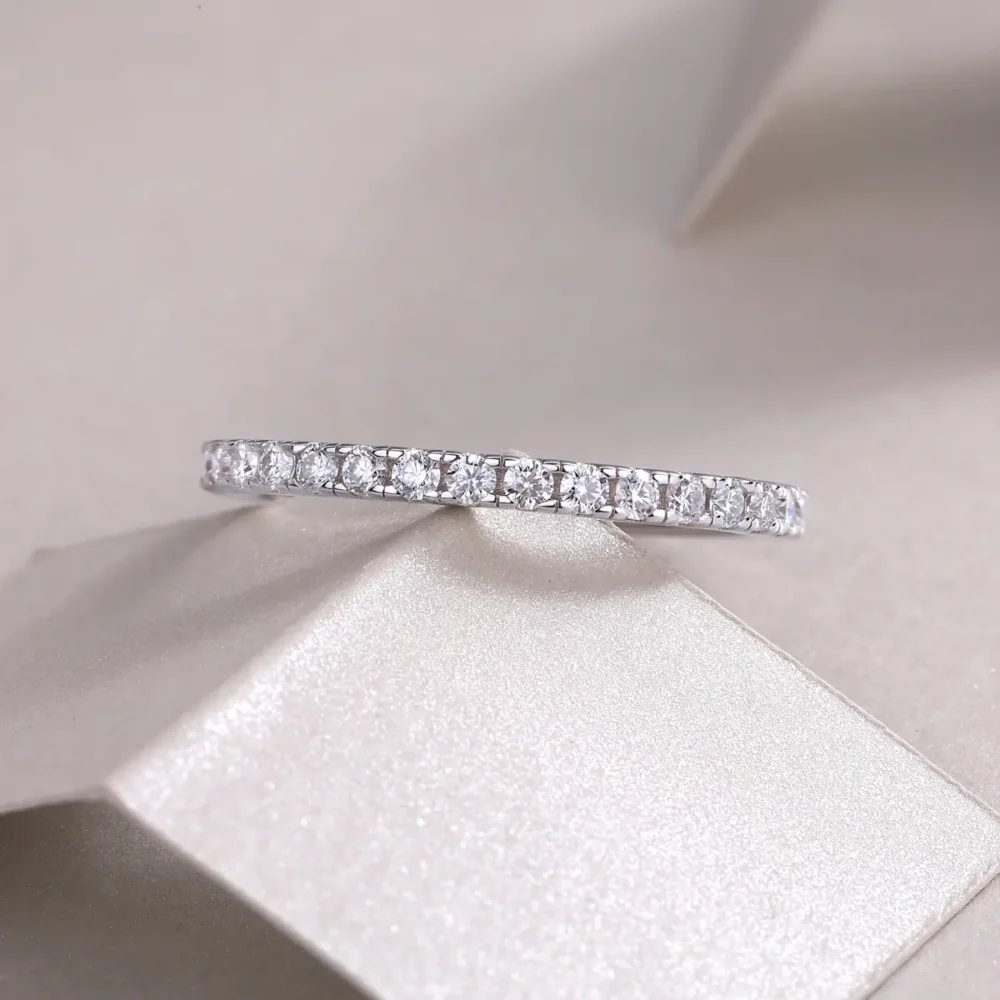 2.3mm Round Moissanite Eternity Ring - Image 5
