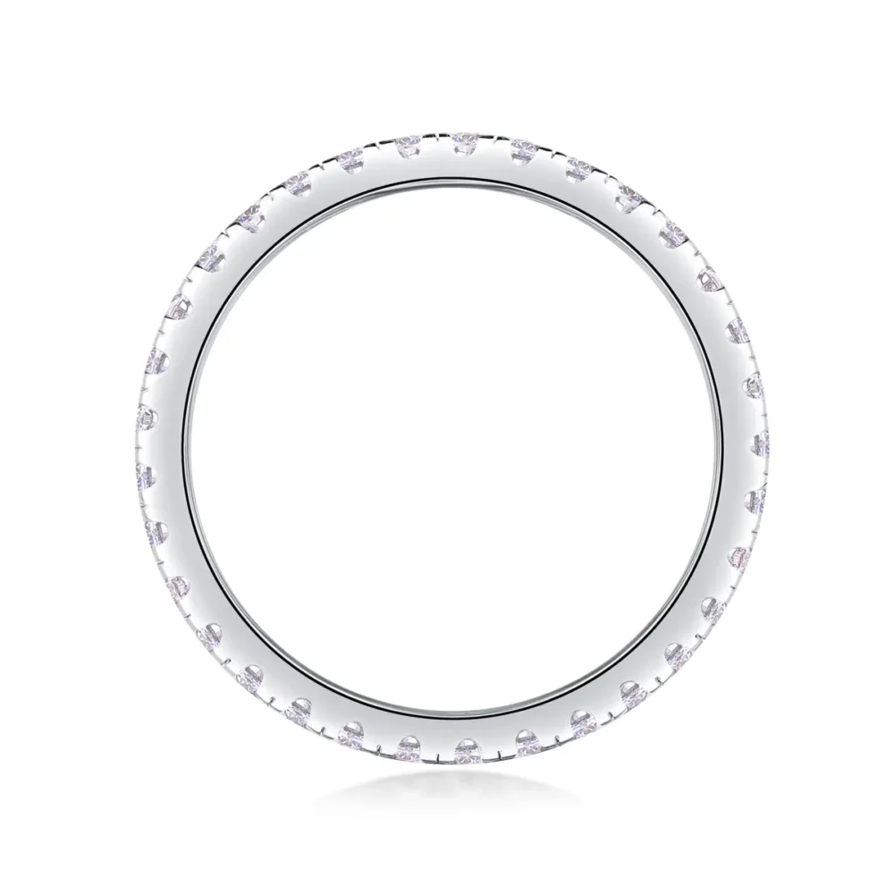 2.3mm Round Moissanite Eternity Ring - Image 7