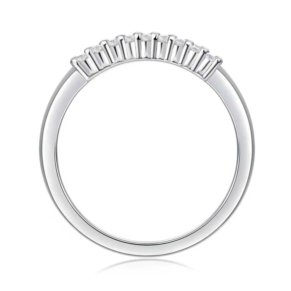 Two-Row Moissanite Thin Half-Eternity Ring - Image 5