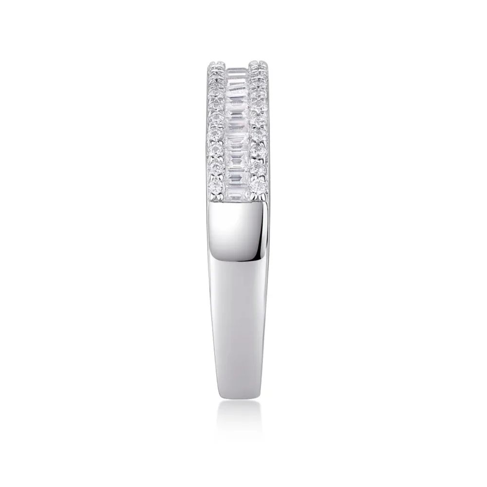 Emerald-cut Moissanite Half Eternity Ring - Image 6