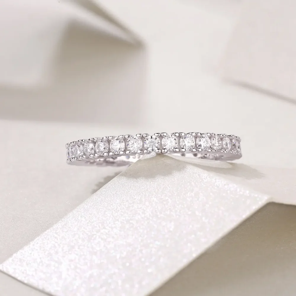 2.5mm Round Moissanite Eternity Ring - Image 5