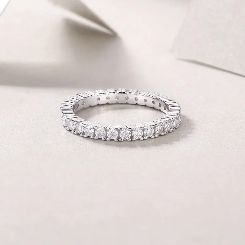 2.5mm Round Moissanite Eternity Ring - Image 3