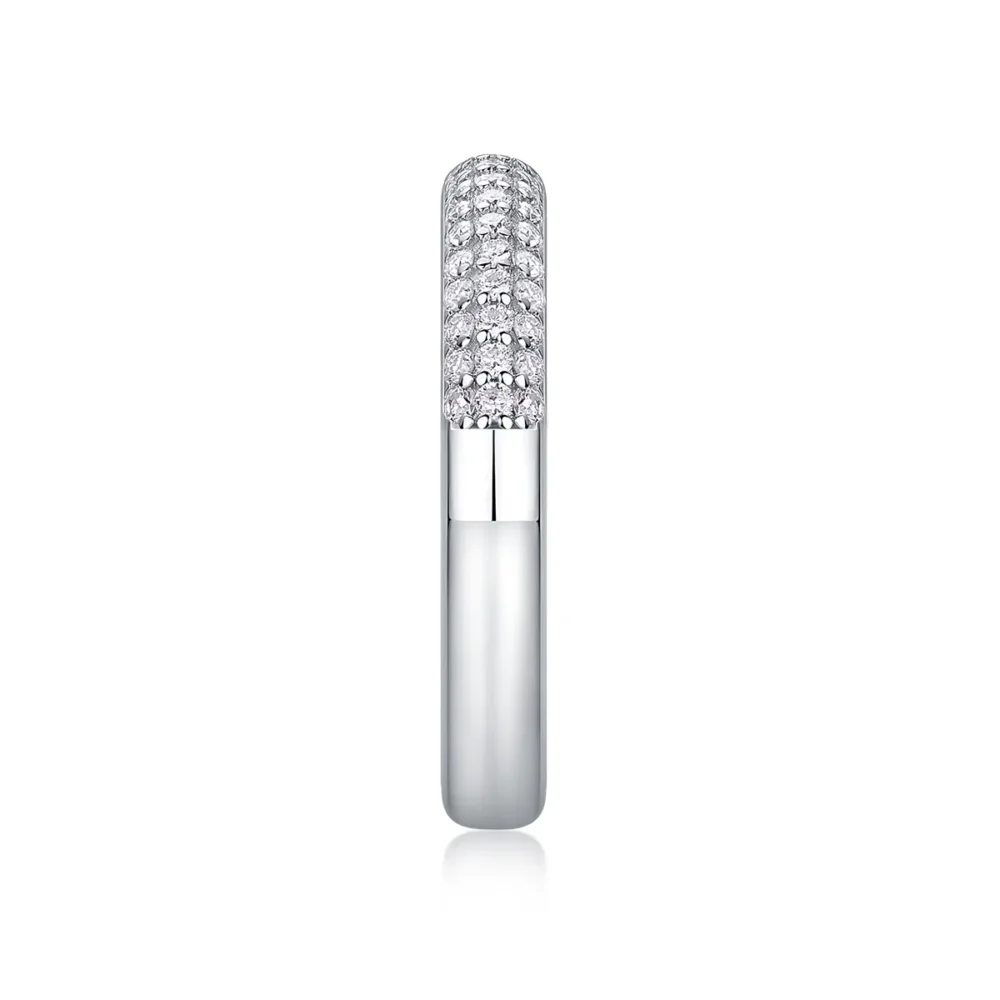 Round Pave Half Eternity Ring - Image 6