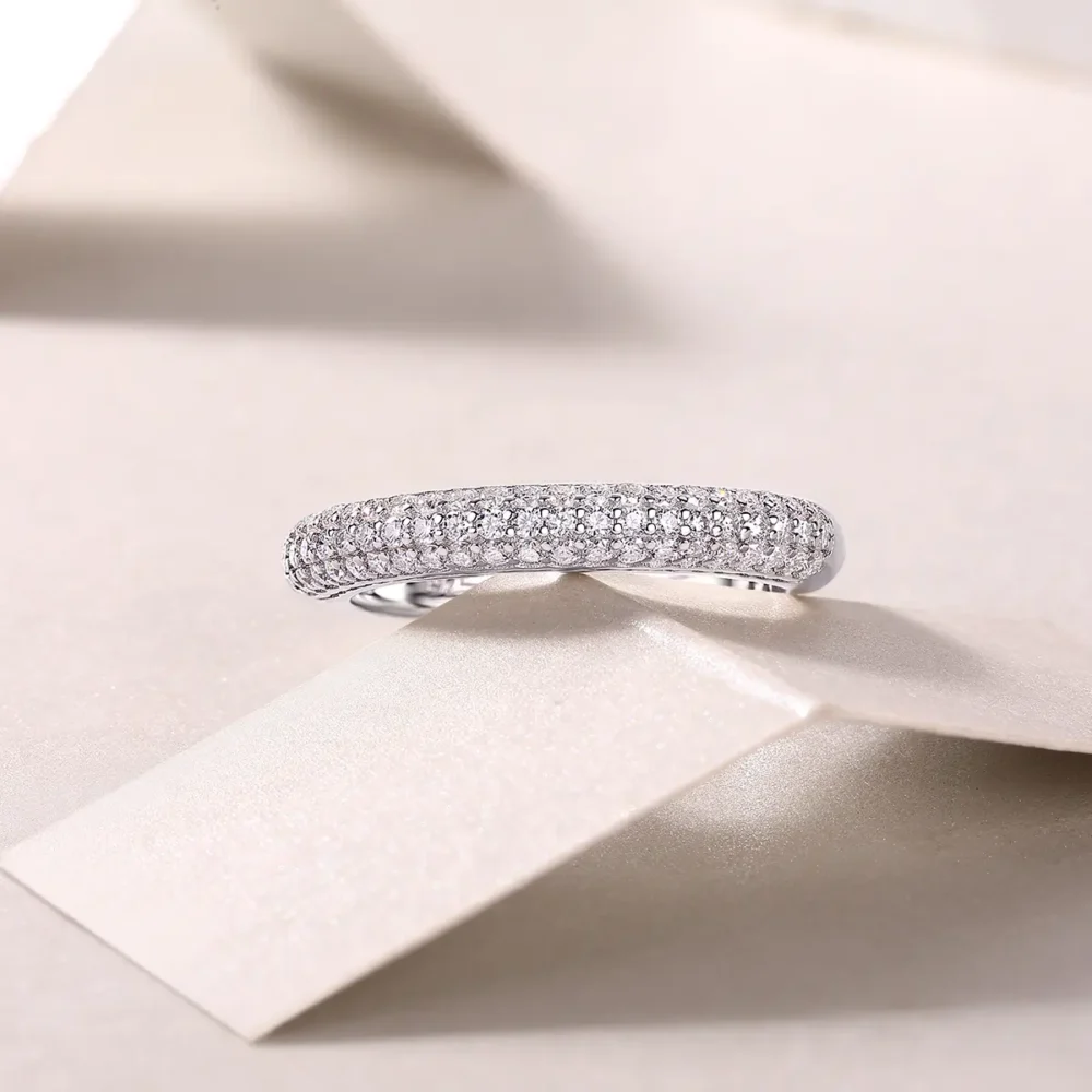 Round Pave Half Eternity Ring - Image 3