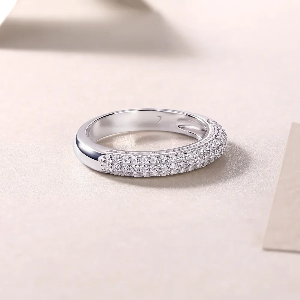 Round Pave Half Eternity Ring - Image 4